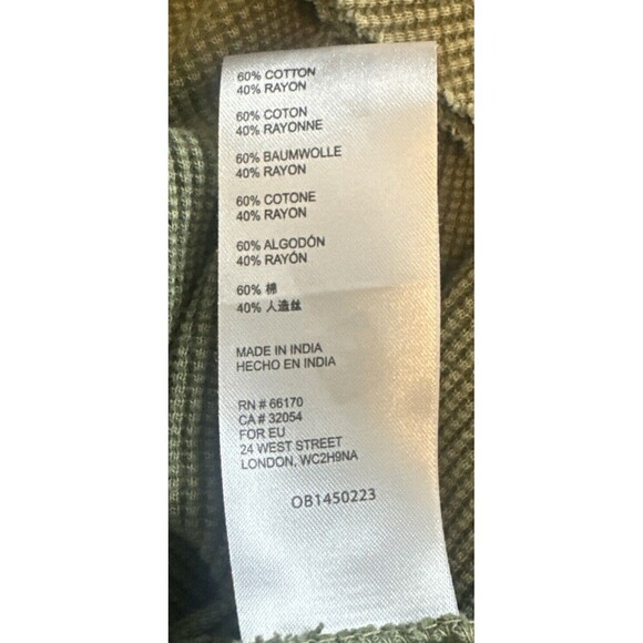 Women’s Anthropologie Pilcro Olive Green Henley V Neck Long Sleeve Shirt Top- XS - Picture 8 of 9